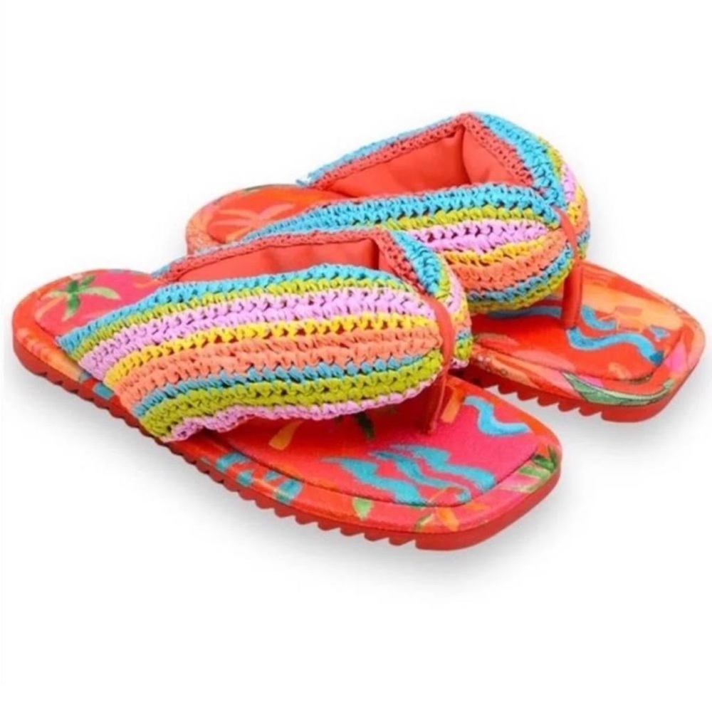 New Farm Rio Toucan Crochet Sandals